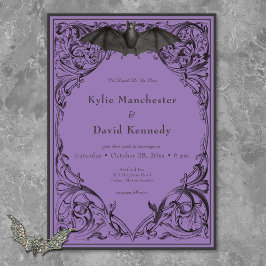 Victorian Fladdermus till Dödsolyckan och Lila Brö Inbjudningar