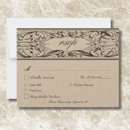 Victorian Fladdermus till Dödssvart och Tan Bröllo OSA Kort