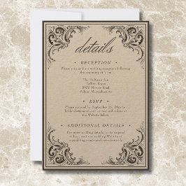 Victorian Fladdermus till Dödssvart och Tan Bröllo Tilläggskort