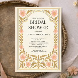 Victorian Floral Art Nouveau Bridal Shower Inbjudningar