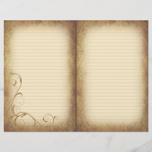 Victorian Flourish Åldras Journal Papper (Framsida)