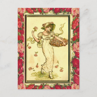 Victorian Flower Girl Vykort
