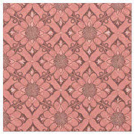 Victorian Flower Lattice Sangria Fabric Tyg