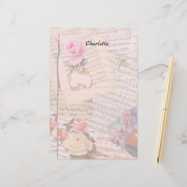 Victorian Flowers Brevpapper (Fram/Back In Situ)