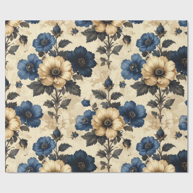 Victorian flowers Gift Bag Presentpapper (Platt)