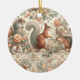 Victorian Forest Squirrel Tapestry Julgransprydnad Keramik