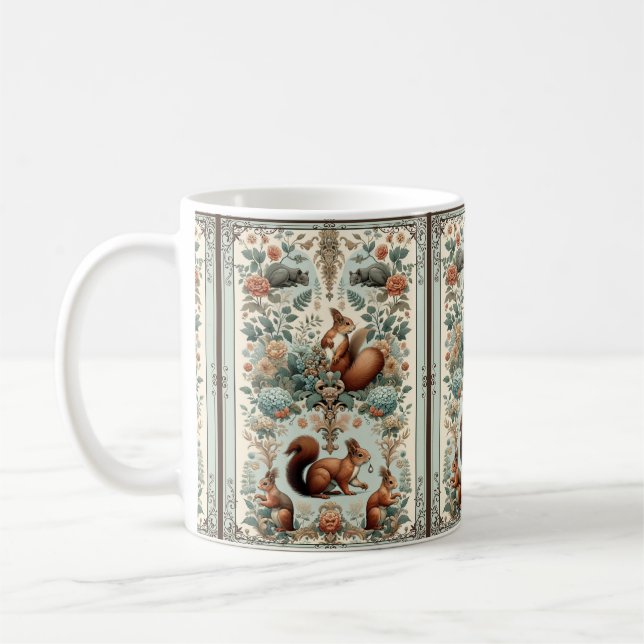 Victorian Forest Squirrel Tapestry Kaffemugg (Vänster)