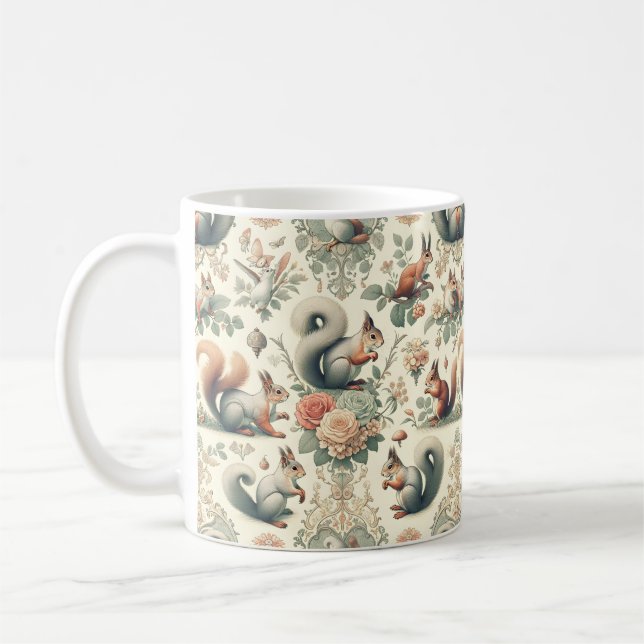 Victorian Forest Squirrel Tapestry Kaffemugg (Vänster)