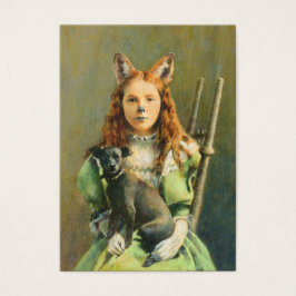 Victorian Fox Girl ACEO Buisness Card Visitkort