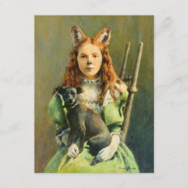 Victorian Fox Girl-vykort Vykort