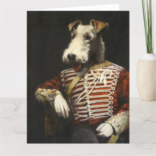 Victorian Fox Terrier Large Hälsning Card Tack Kort