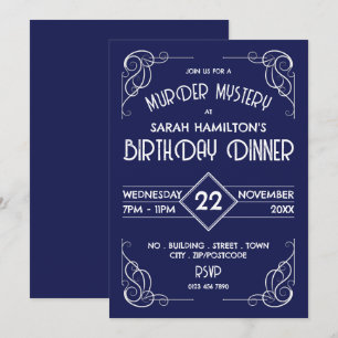 Victorian Framed Era, Murder Myasty Birthday Inbjudningar