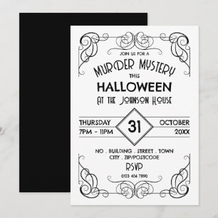 Victorian Framed Era, Murder Myasty Halloween Inbjudningar