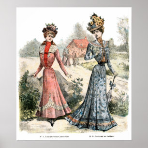 Victorian Fransk Mode Poster