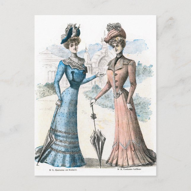 Victorian Fransk Mode Vykort (Framsida)