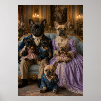 Victorian French Bulldog Family Portrait | Aristoc Poster