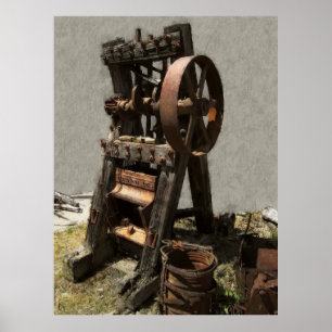 VICTORIAN FRIMÄRKE MILL FÖR GULD MINING POSTER