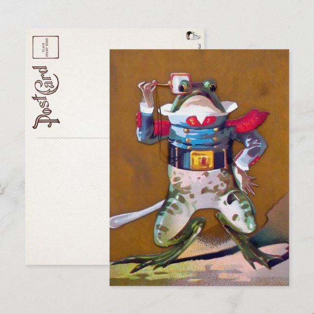 Victorian Frog Postcard Vykort (Fram/baksida)