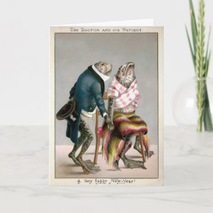 Victorian Frogs Gott nytt år Card Helgkort