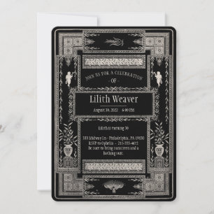 Victorian Funeral Stil Anpassade-inbjudan Inbjudningar