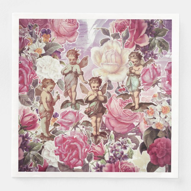 Victorian Garden Dinner Papper Napkins Pappersservett (Framsida)