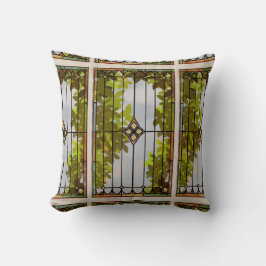 Victorian Garden Stained glass Window Curtain Kudde