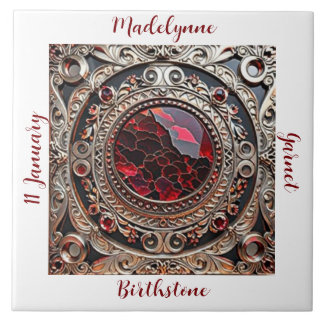 Victorian Garnet January Birthstone Kakelplatta