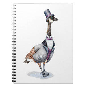 Victorian gentleman Goose i Top hat Anteckningsbok