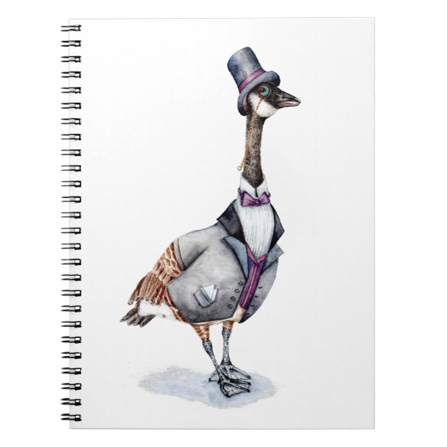 Victorian gentleman Goose i Top hat Anteckningsbok (Framsidan)