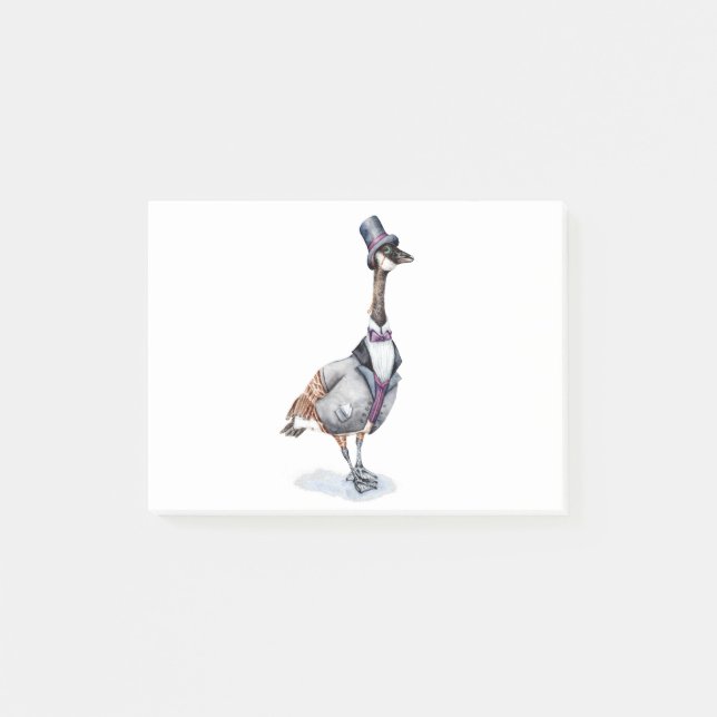 Victorian gentleman Goose i Top hat Post-it Block (Framsida)