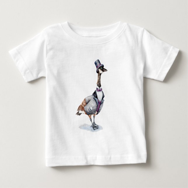Victorian gentleman Goose i Top hat T Shirt (Framsida)