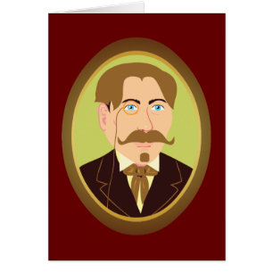 Victorian gentleman Porträtt Hälsningskort
