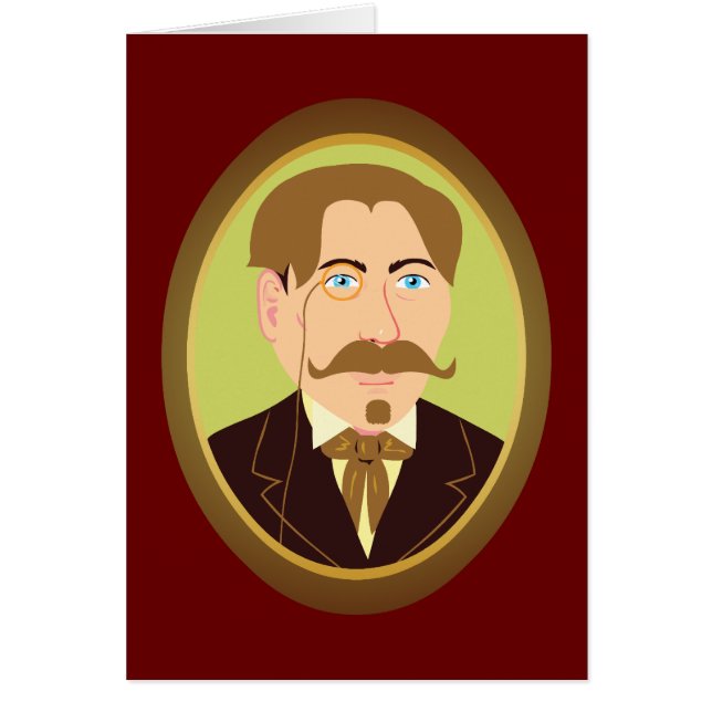 Victorian gentleman Porträtt Hälsningskort (Framsidan)