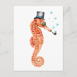 Victorian gentleman Seahorse Vykort