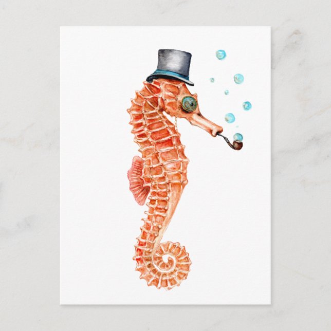 Victorian gentleman Seahorse Vykort (Framsida)