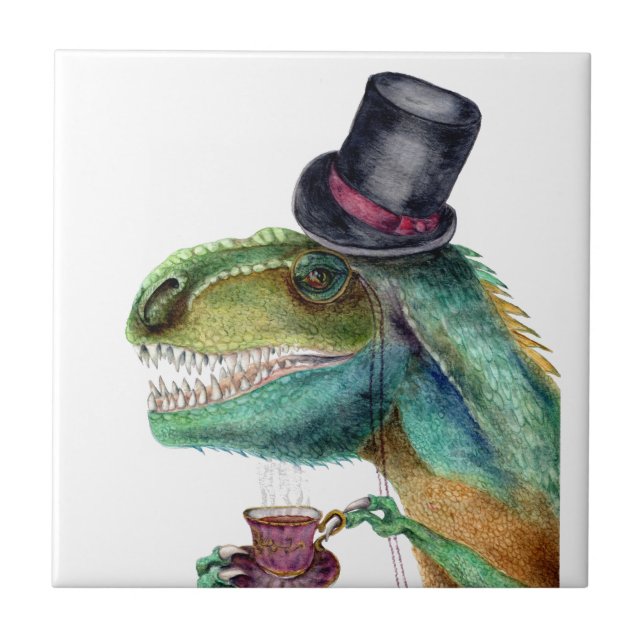 Victorian gentleman Tyrannosaurus Rex Kakelplatta (Framsidan)