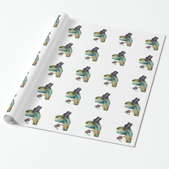 Victorian gentleman Tyrannosaurus Rex Presentpapper (Utrullad)