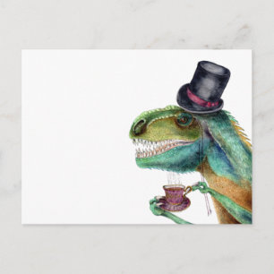 Victorian gentleman Tyrannosaurus Rex Vykort
