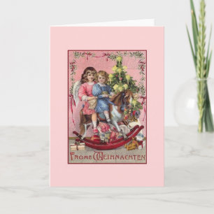 Victorian German Frohe Weihnachten julkort Helgkort