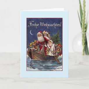 Victorian German Frohe Weihnachten julkort Helgkort