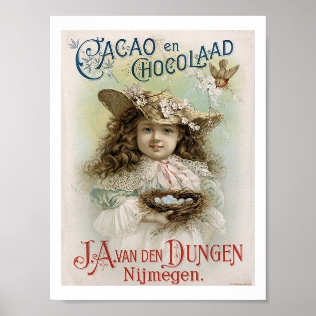 Victorian Girl Chocolate Candy Advertising Art Pri Poster (Framsidan)