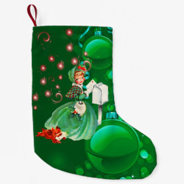 Victorian Girl Mailing Brev Liten Julstrumpa