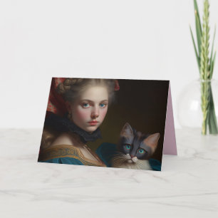 VICTORIAN GIRL MED FÅNGSTKORT FÖR KATBIRTHDAY KORT