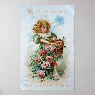 Victorian Girl med Ro Poster