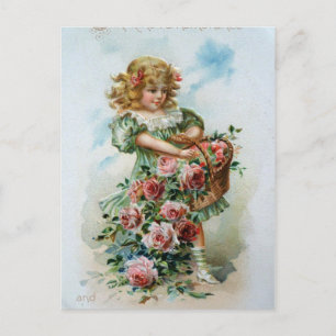 Victorian Girl med Ro Vykort