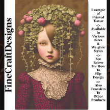 Victorian Girl, Rosa Buds Grönt Vine BF1 Decoupage