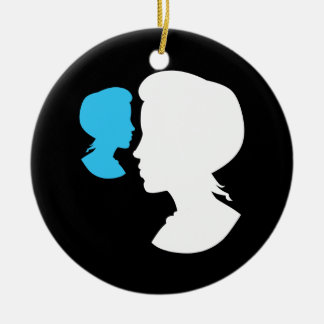 Victorian Girl Silhouette Cameo Julgransprydnad Keramik