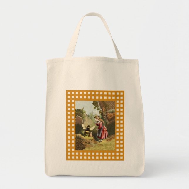 Victorian Girl Talking to honey Bee in Ram Tygkasse (Framsidan)