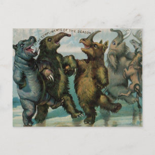 Victorian Glacier Animals jul Vykort