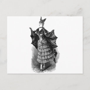 Victorian/Gothic Batgirl/Fladdermus Costume Vykort